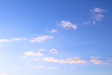 Beautiful blue sky and cumulus clouds. Background. Landscape.