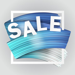 3d abstract paint brush stroke. Colorful modern background with liquid paint brush texture, smear paint. Liquid fluid design.