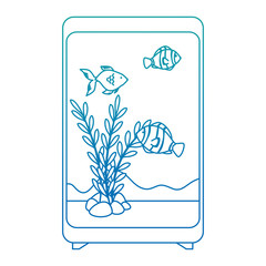 rectangular aquarium with colors fish vector illustration design