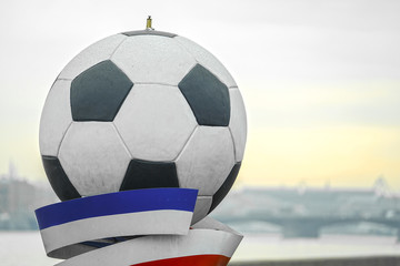 Ball as the simbol of World football championship in St. Petreburg, Russia