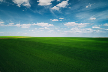 Aerial view over the agricultural fields