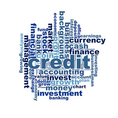 Obraz premium Credit word cloud