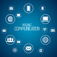 internet communication set icons vector illustration design