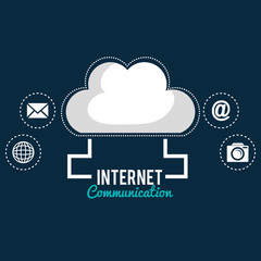 cloud computing with internet communication vector illustration design