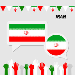 National celebration with Iran flag decoration