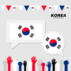 National celebration with Korea flag decoration