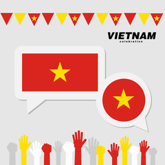 National celebration with Vietnam flag decoration