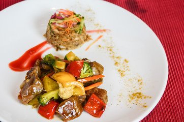 Teppanyaki dish at a Specialties Restaurant