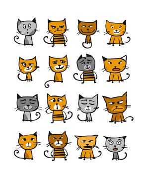 Cats collection, sketch for your design