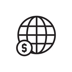 global money outline vector icon. Modern simple isolated sign. Pixel perfect vector illustration for logo, website, mobile app and other designs