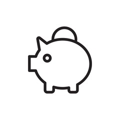piggy bank outline vector icon. Modern simple isolated sign. Pixel perfect vector illustration for logo, website, mobile app and other designs