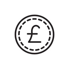 pound coin outline vector icon. Modern simple isolated sign. Pixel perfect vector illustration for logo, website, mobile app and other designs