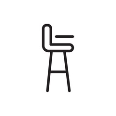 baby chair outline vector icon. Modern simple isolated sign. Pixel perfect vector illustration for logo, website, mobile app and other designs