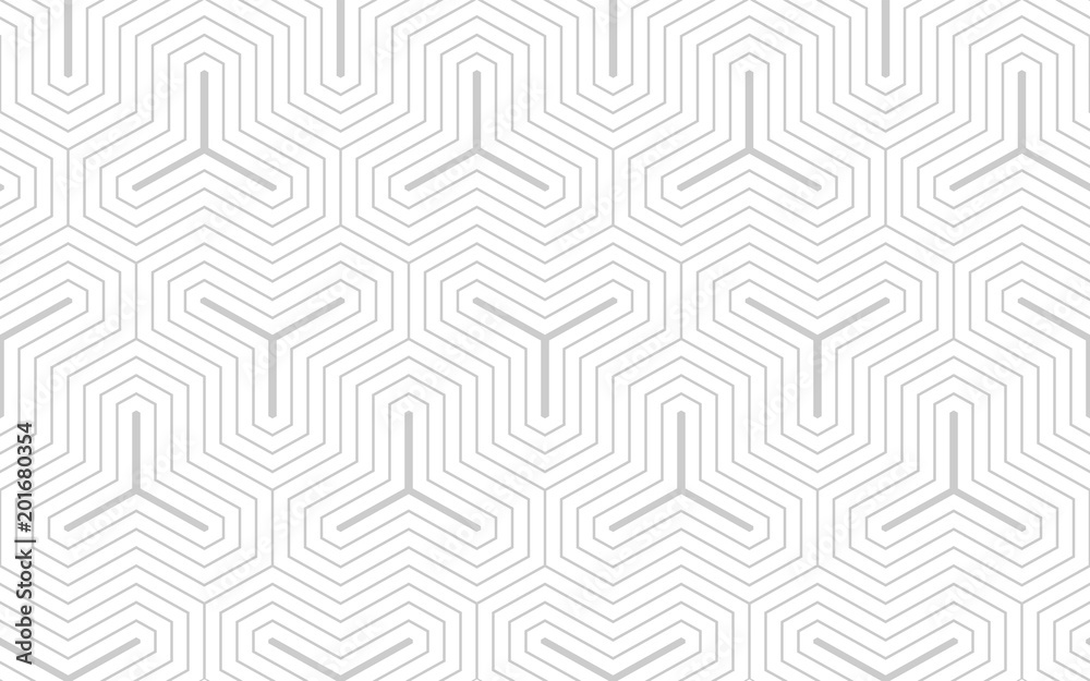 Poster Pattern seamless abstract background white and gray line. Geometric pattern design vector.