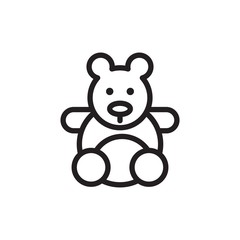 teddy bear outline vector icon. Modern simple isolated sign. Pixel perfect vector illustration for logo, website, mobile app and other designs