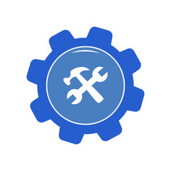 Obraz premium Hammer and Wrench icon. Vector Illustration