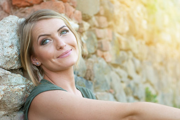 Beautiful happy blonde woman smiling