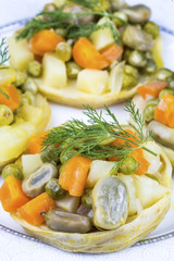 Turkish delicious food; artichoke with olive oil (zeytinyagli enginar)