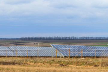 Fototapeta premium Photovoltaics in solar power station. Alternative energy