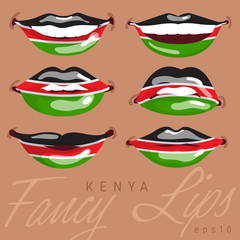 Woman Lips Painted World Flag : Vector Illustration