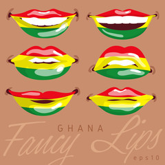 Woman Lips Painted World Flag : Vector Illustration