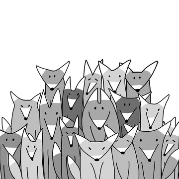 Wolf big family, sketch for your design