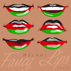 Woman Lips Painted World Flag : Vector Illustration