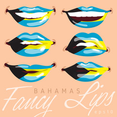 Woman Lips Painted World flag : Vector Illustration