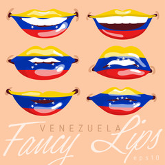 Woman Lips Painted World flag : Vector Illustration
