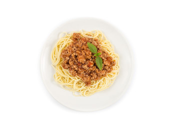 Spaghetti Bolognese Isolated on white background