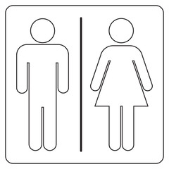 Male and Female Bathroom line Black Icon