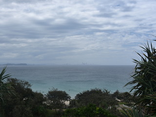 Gold Coast skyline view from Rainbow Bay lookout in Pat Fagan Park (Coolangatta, Queensland Australia)