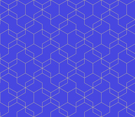 abstract blue background with yellow lines. simple geometric shapes. vector seamless pattern