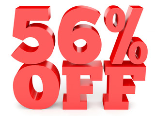 Fifty six percent off. Discount 56 %.