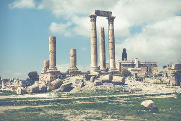 The Temple of Hercules in the Citadel of Amman, Jordan.