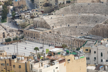 Fototapeta premium View on the ancient Roman Theater located in capital of Jordan, Amman