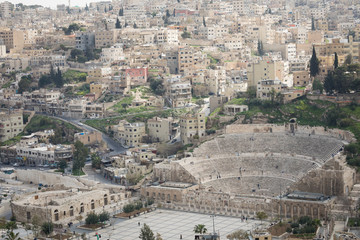 Obraz premium View on the ancient Roman Theater located in capital of Jordan, Amman