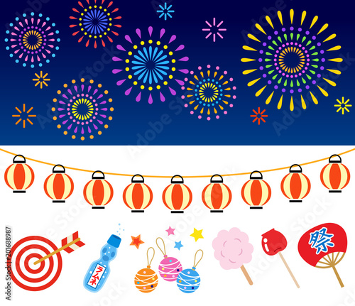 美しい花の画像 心に強く訴える夏 まつり イラスト