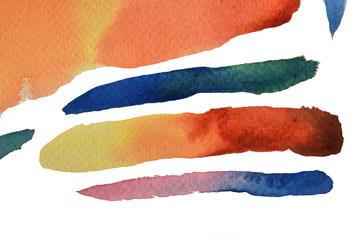 Abstract colorful pattern on white back ground  , Illustration watercolor hand draw and painted on paper
