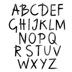 Hand drawn watercolor alphabet, font, letters