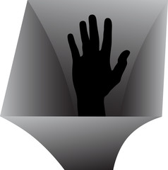vector icon of a man's hand from the abyss
