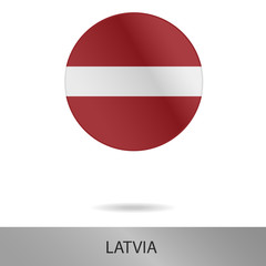 latvia round icon with shadow