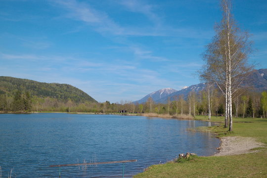 Ferlacher Badesee (Re&szlig;nig Badesee) in S&uuml;dk&auml;rnten / &Ouml;sterreich
