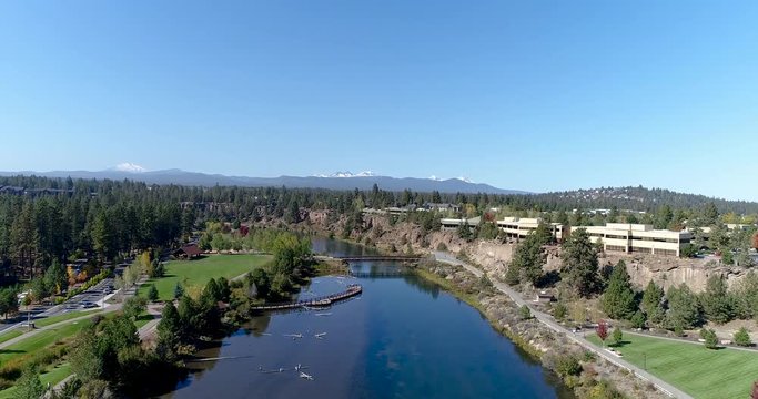 Aerial Footage of Deschutes river in Bend