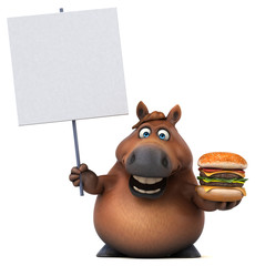 Naklejka premium Fun horse - 3D Illustration