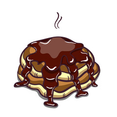 Pancakes With Chocolate On White
