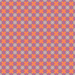 Ethnic geometric pattern in repeat. Fabric print. Seamless background, mosaic ornament, retro style. 