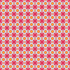 Ethnic geometric pattern in repeat. Fabric print. Seamless background, mosaic ornament, retro style. 