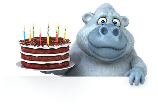 Fun monkey - 3D Illustration