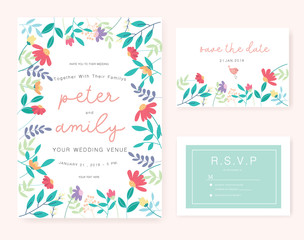 Wedding Card invitation template with sample text.